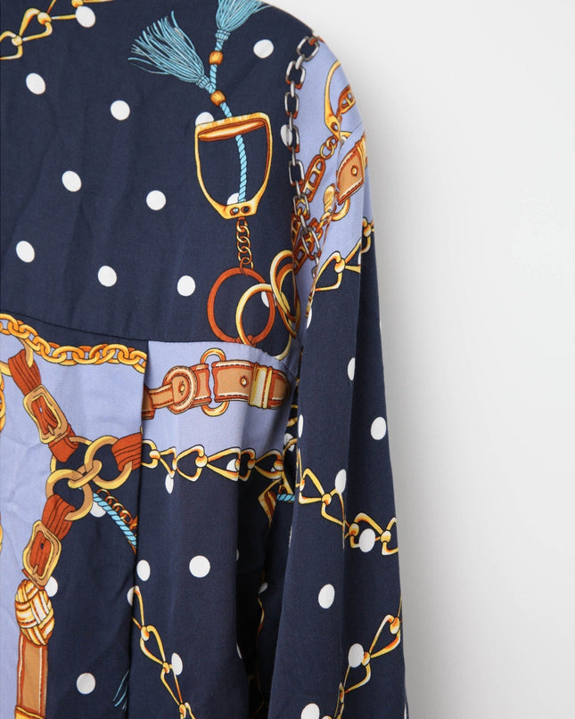 Maje Cechaine Printed Shirt – Long Sleeve Viscose Button - Down Top - Wind & Song