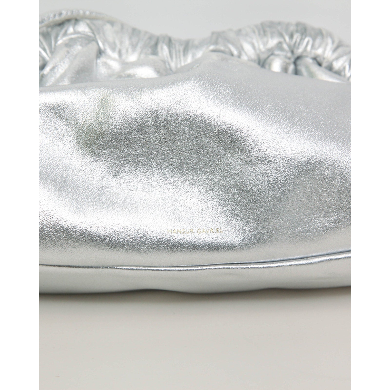 Mansur Gavriel Mini Cloud Silver Metallic Leather Crossbody - Wind & Song