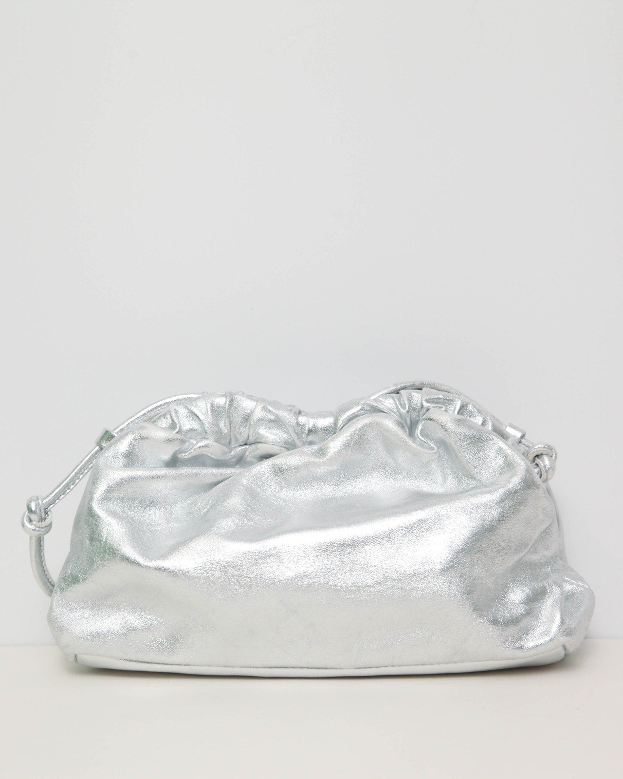 Mansur Gavriel Mini Cloud Silver Metallic Leather Crossbody - Wind & Song
