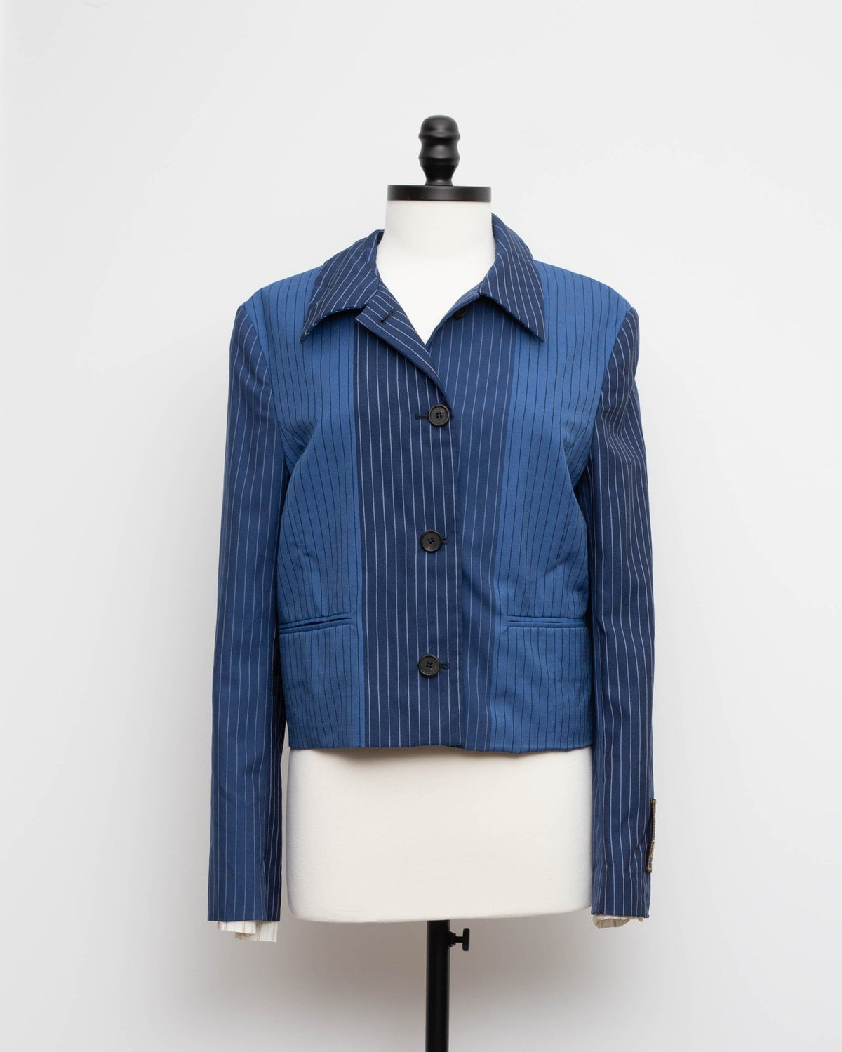 MARNI virgin wool pinstripe jacket in Blue - Wind & Song