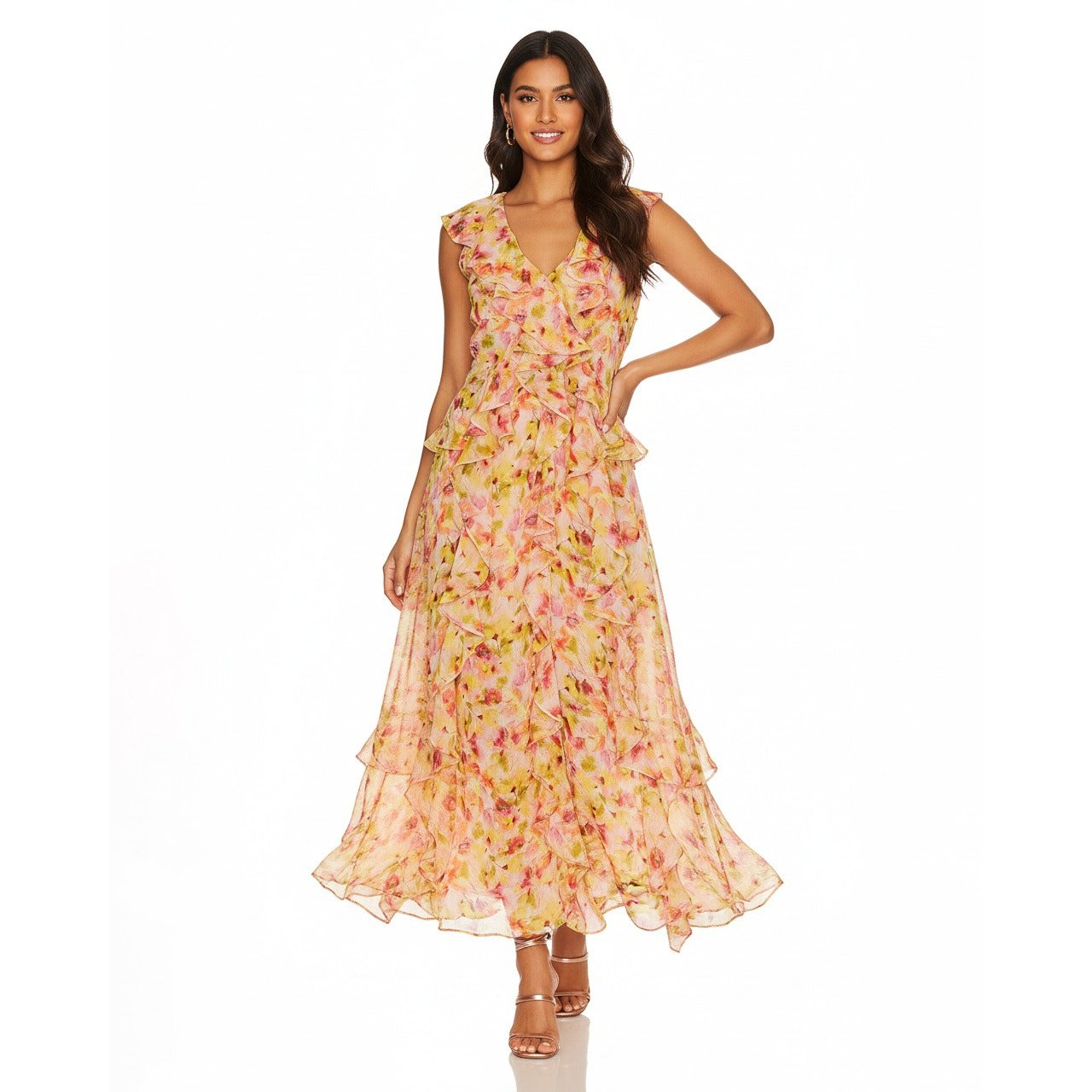 MISA Los Angeles Claudita Dress in GOLDEN FLORA - Wind & Song