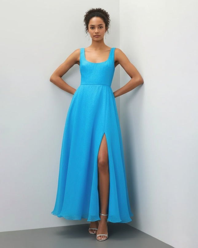 ML Monique Lhuillier Blue Clara Organza Gown - Wind & Song