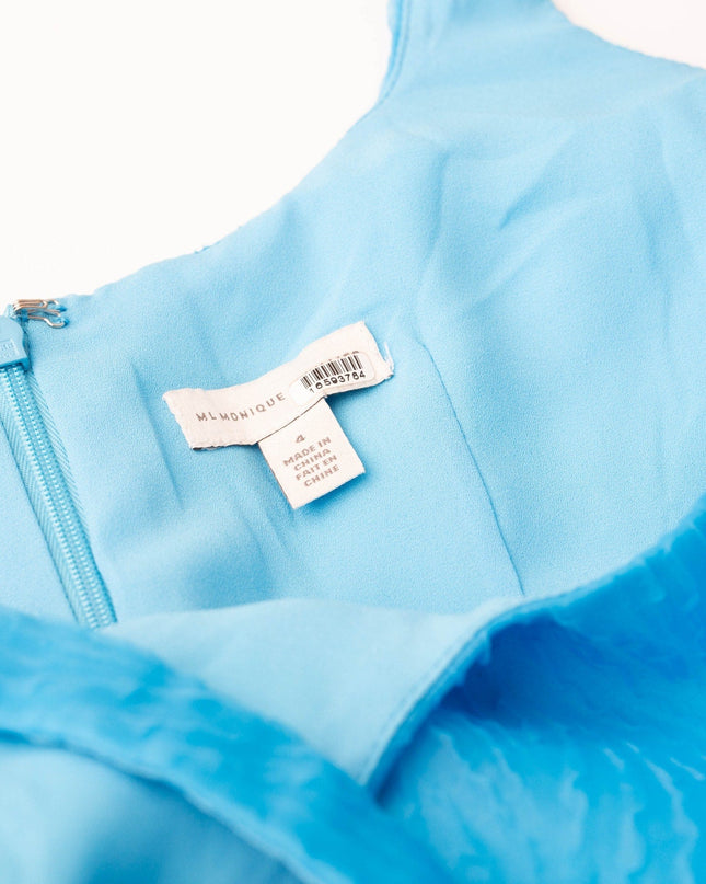 ML Monique Lhuillier Blue Clara Organza Gown - Wind & Song