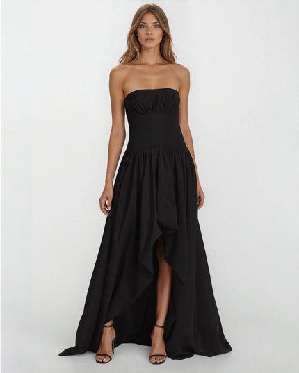 ML Monique Lhuillier Strapless Taffeta Gown – Black - Wind & Song