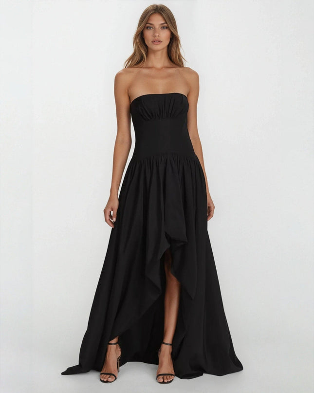 ML Monique Lhuillier Strapless Taffeta Gown – Black - Wind & Song