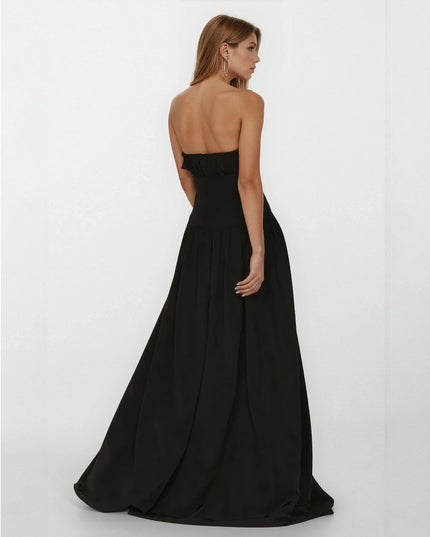 ML Monique Lhuillier Strapless Taffeta Gown – Black - Wind & Song