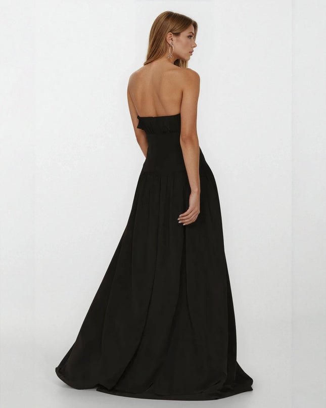 ML Monique Lhuillier Strapless Taffeta Gown – Black - Wind & Song