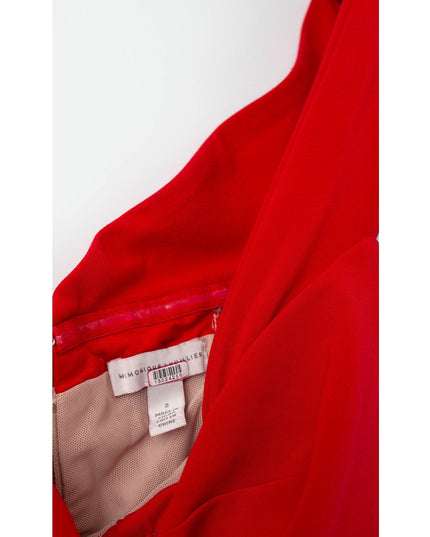 ML Monique Lhuillier Viviana Off the Shoulder Crepe Gown in Red - Wind & Song