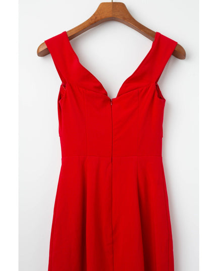 ML Monique Lhuillier Viviana Off the Shoulder Crepe Gown in Red - Wind & Song