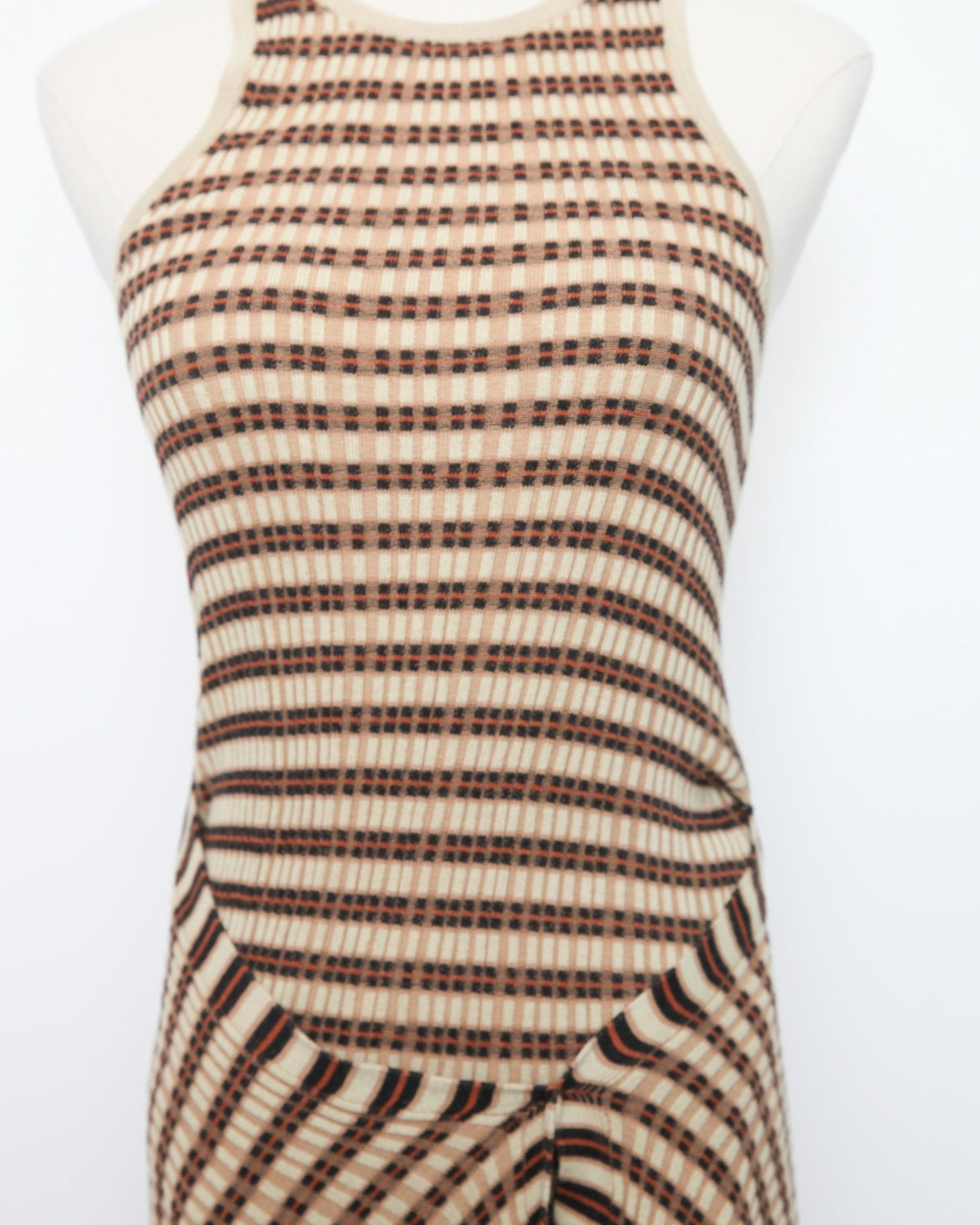 Nanushka Brown Striped Ribbed-Knit Maxi Dress – US S - Wind & Song