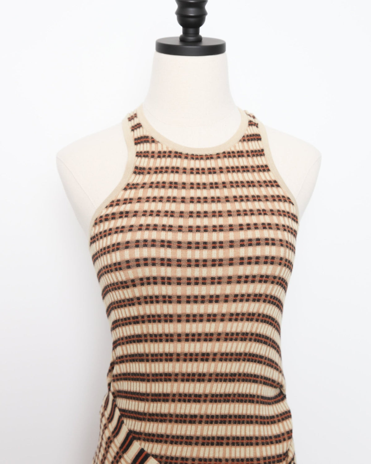 Nanushka Brown Striped Ribbed-Knit Maxi Dress – US S - Wind & Song