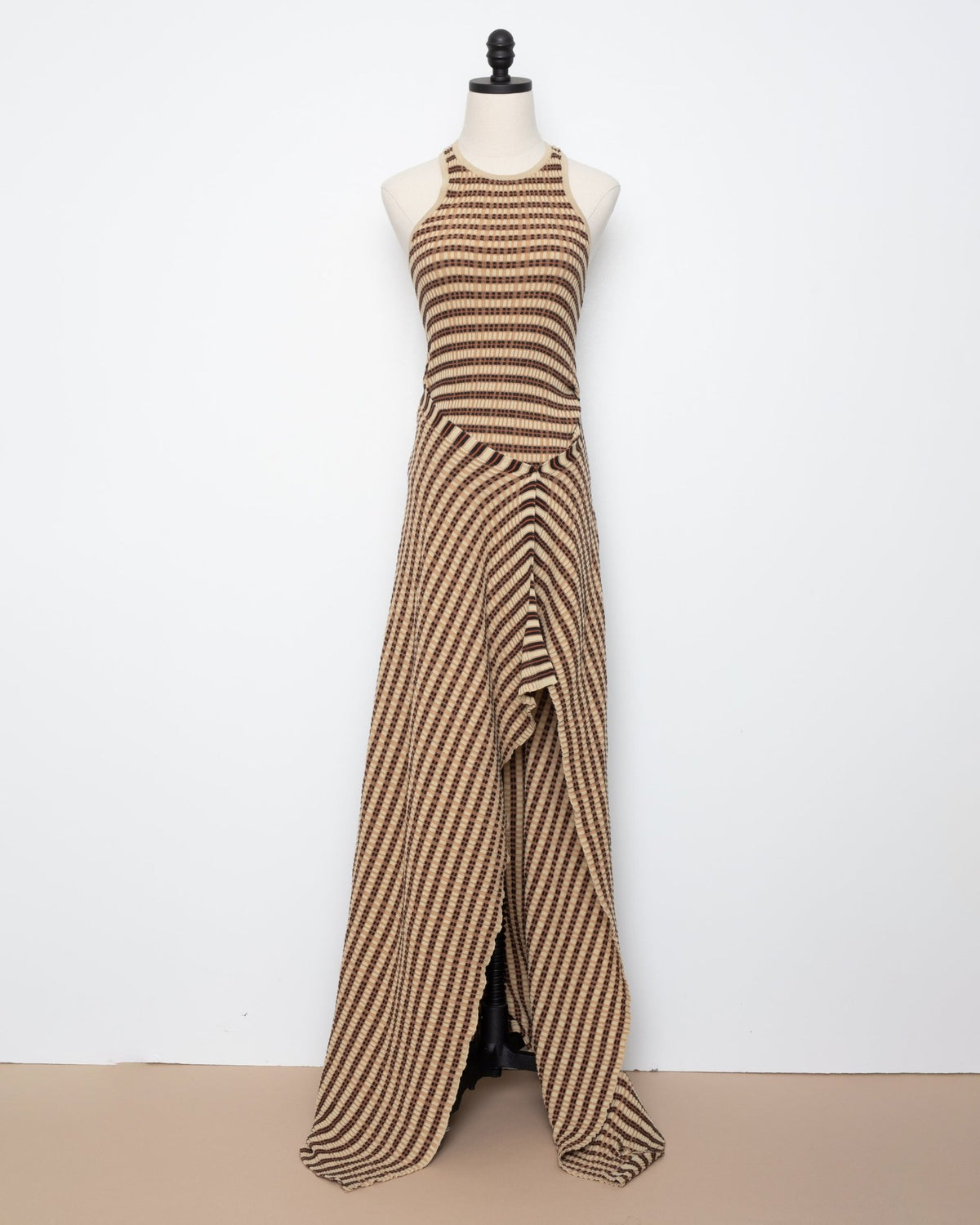 Nanushka Brown Striped Ribbed-Knit Maxi Dress – US S - Wind & Song