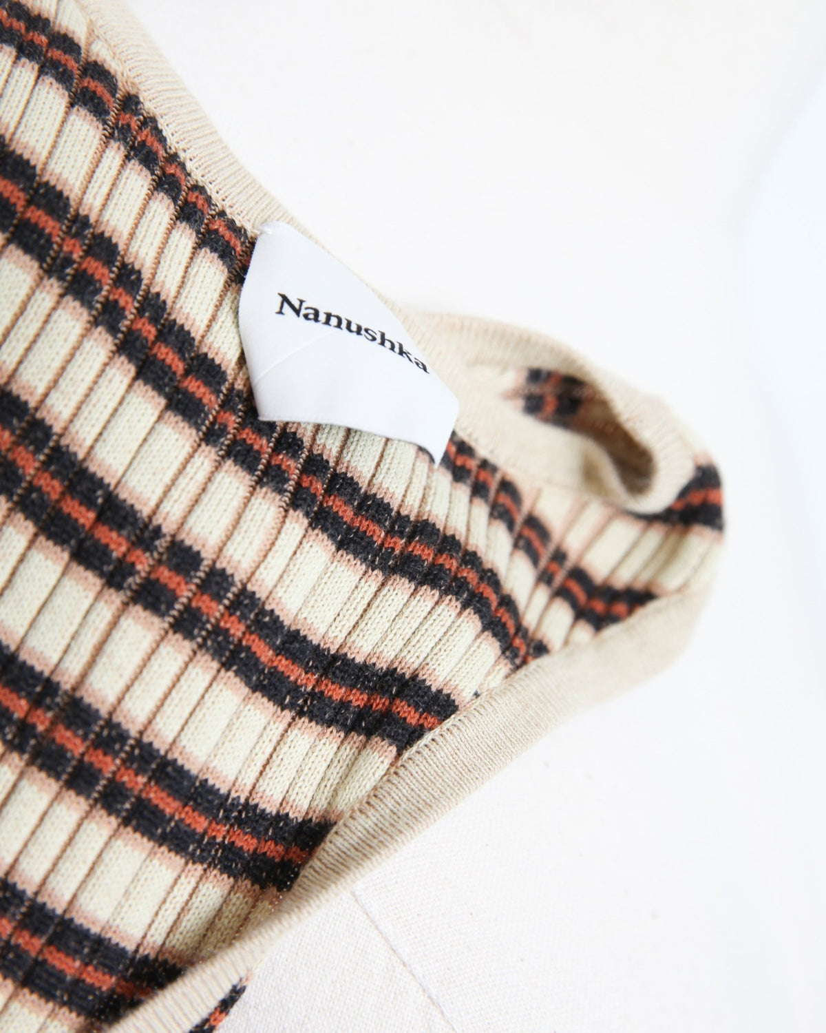 Nanushka Brown Striped Ribbed-Knit Maxi Dress – US S - Wind & Song