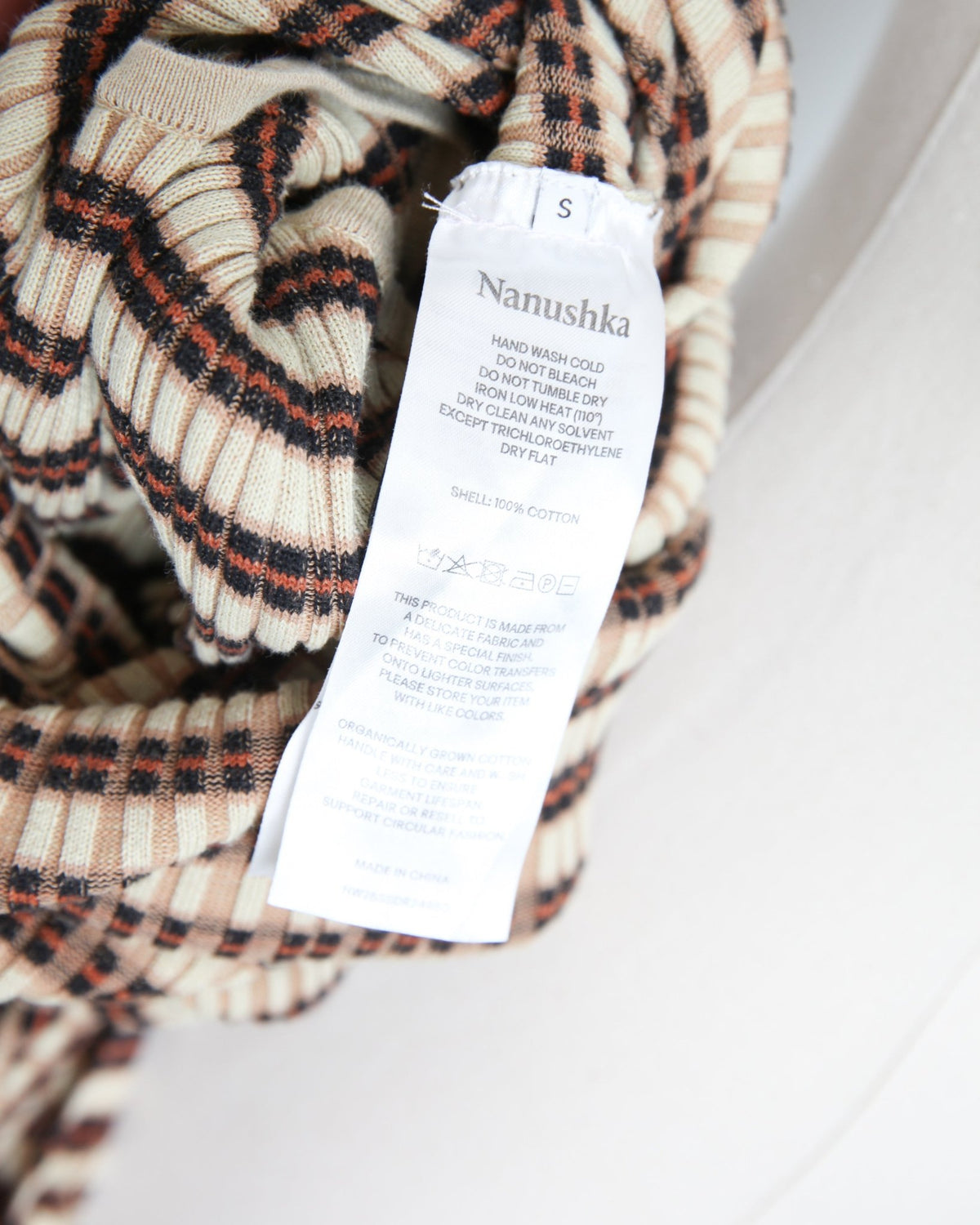 Nanushka Brown Striped Ribbed-Knit Maxi Dress – US S - Wind & Song