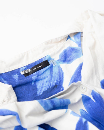 Natori Andora Printed Cotton Poplin Pleated Dress - Size 10 - Wind & Song