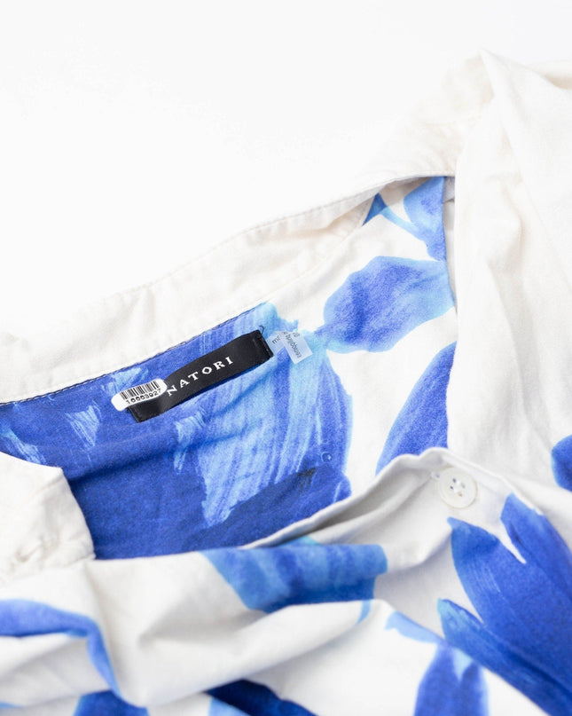 Natori Andora Printed Cotton Poplin Pleated Dress - Size 10 - Wind & Song