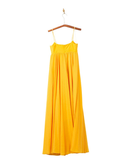 Obando Collective Honeycomb Gown Yellow Crepe Maxi - Wind & Song
