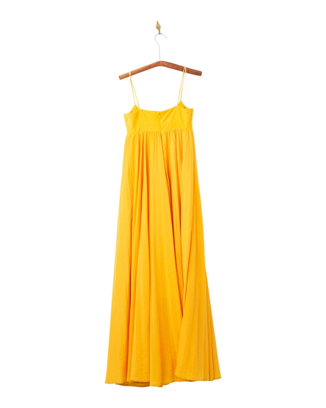 Obando Collective Honeycomb Gown Yellow Crepe Maxi - Wind & Song
