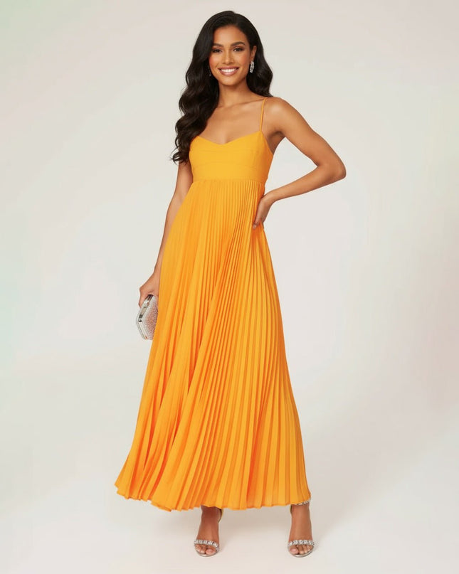 Obando Collective Honeycomb Gown Yellow Crepe Maxi - Wind & Song