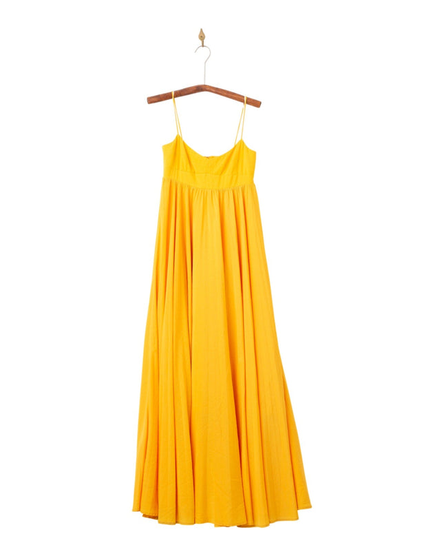 Obando Collective Honeycomb Gown Yellow Crepe Maxi - Wind & Song