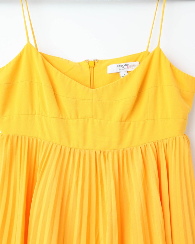 Obando Collective Honeycomb Gown Yellow Crepe Maxi - Wind & Song