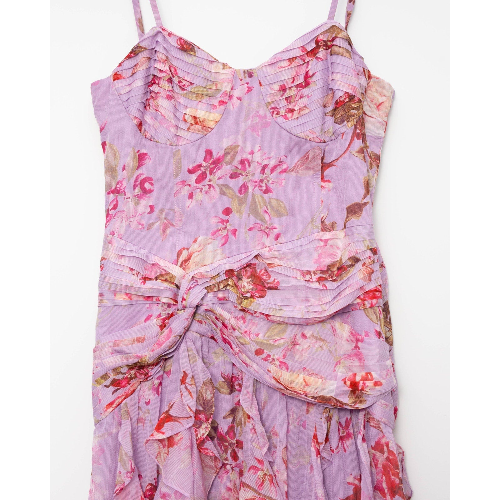PatBO Floral Haze Flutter Maxi Dress Size 10 – Pink Formal Gown - Wind & Song