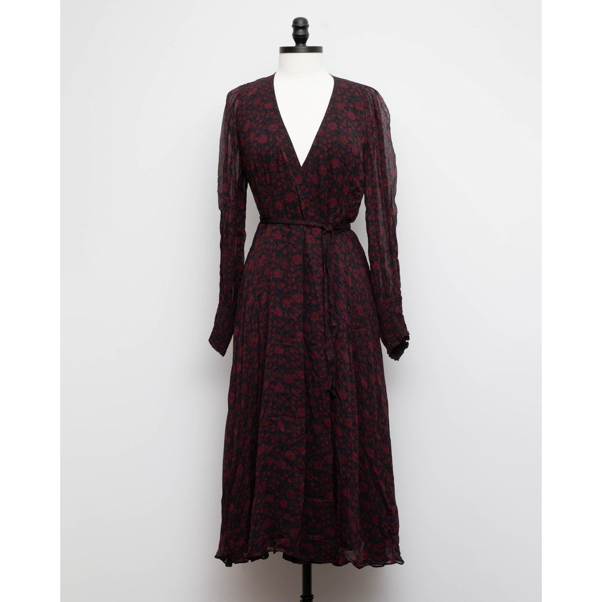 Polo Ralph Lauren Brown Floral Wrap Midi Dress – Size US 6 - Wind & Song