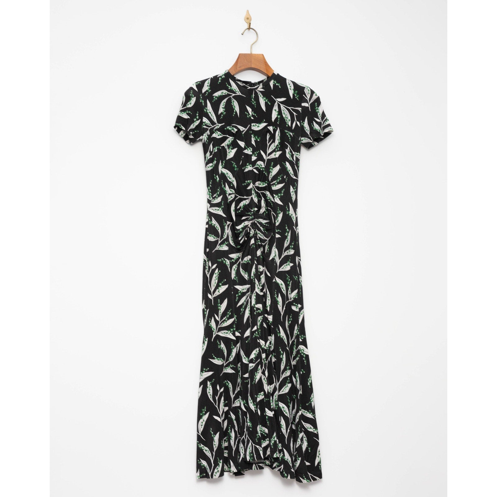 Rabanne Black Floral Print Midi Dress FR 38 / US 4 – Designer Stretch Dress - Wind & Song
