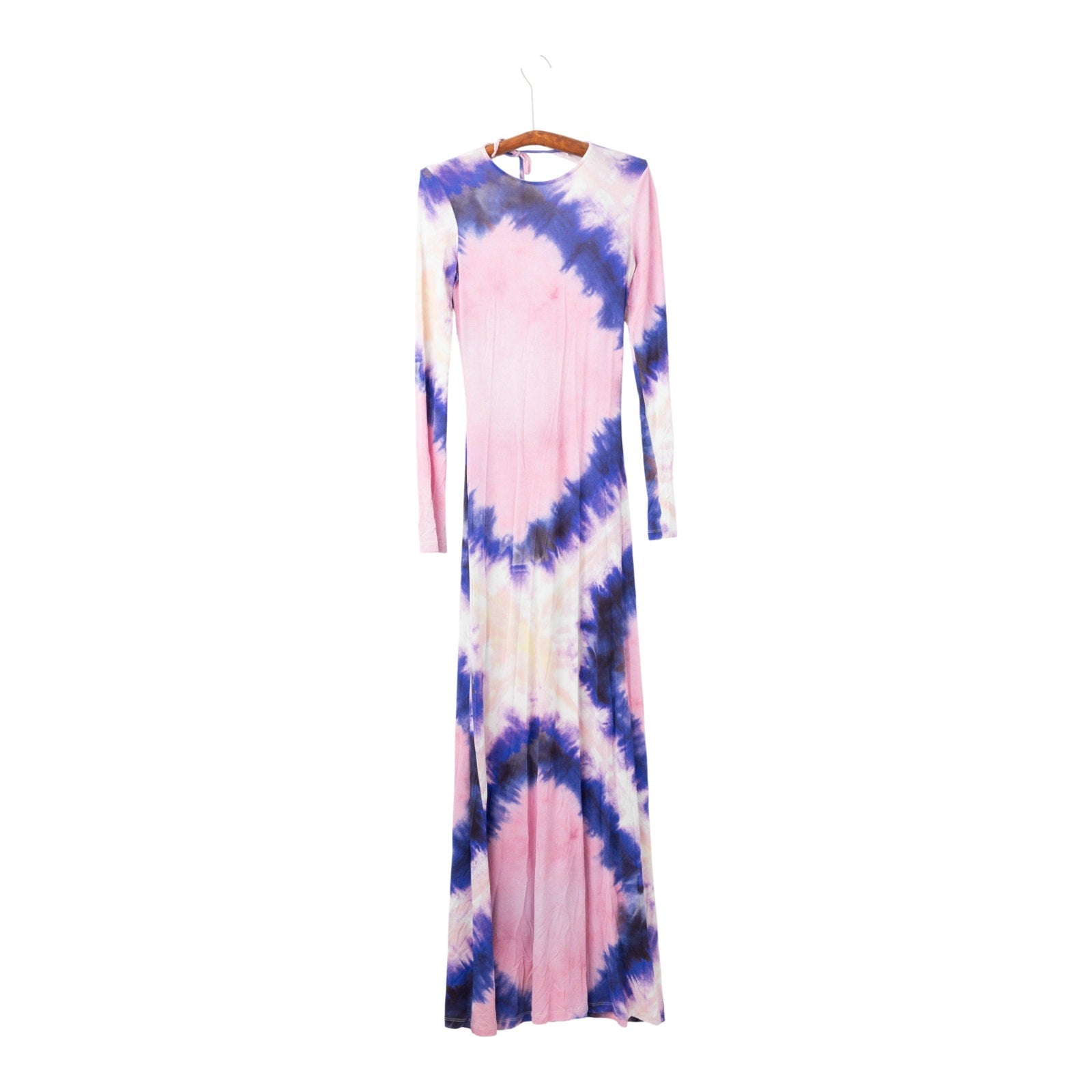 Rabanne Long Sleeve Open Back Maxi Dress in Tie & Dye Pink - Pre - owned - Wind & Song
