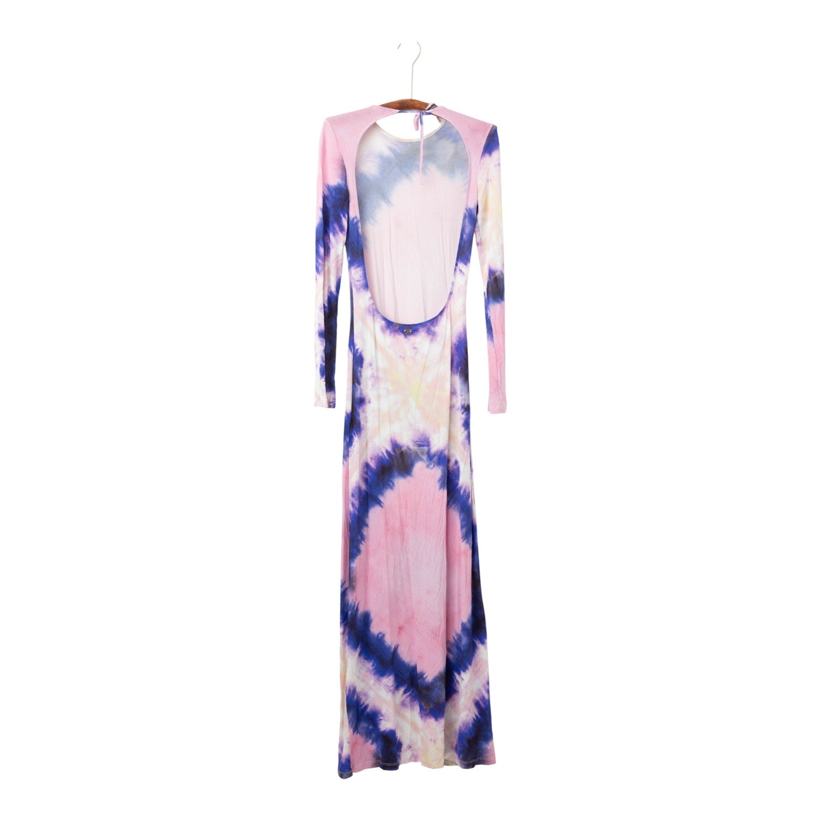 Rabanne Long Sleeve Open Back Maxi Dress in Tie & Dye Pink - Pre - owned - Wind & Song