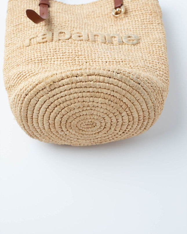 Rabanne woven raffia tote bag in Beige - Wind & Song