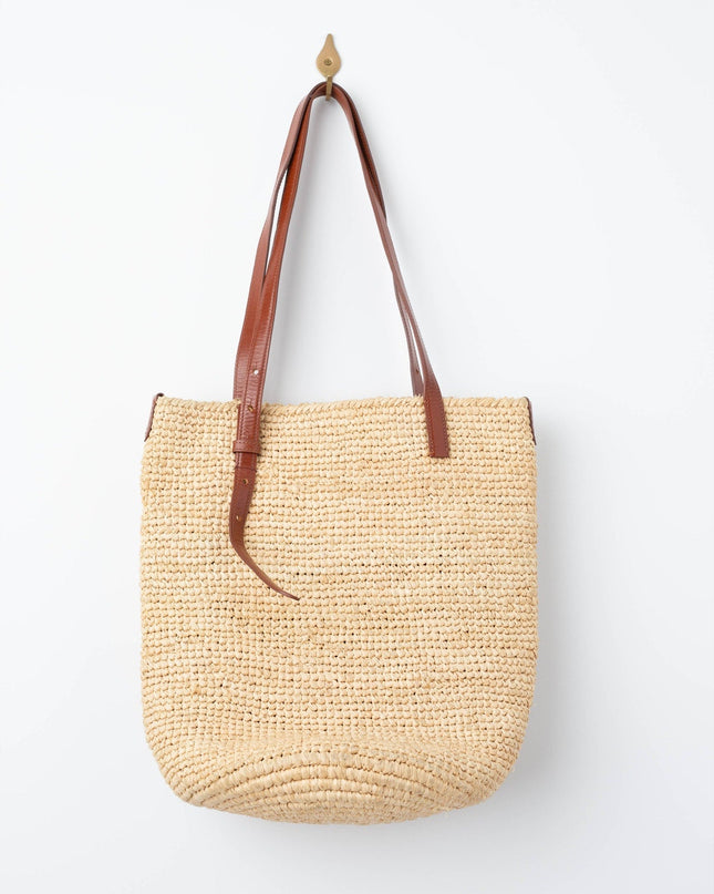Rabanne woven raffia tote bag in Beige - Wind & Song