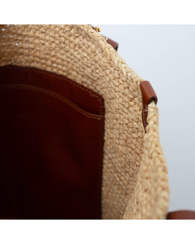 Rabanne woven raffia tote bag in Beige - Wind & Song