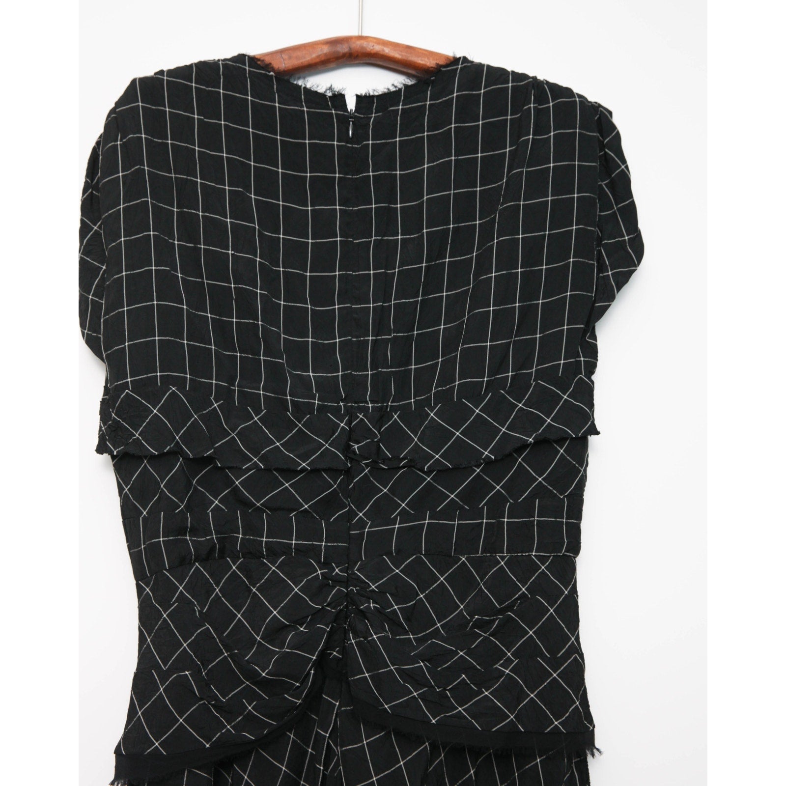 Rachel Comey Hilo Dress Black Size 10 – Crinkled Plaid Midi - Wind & Song
