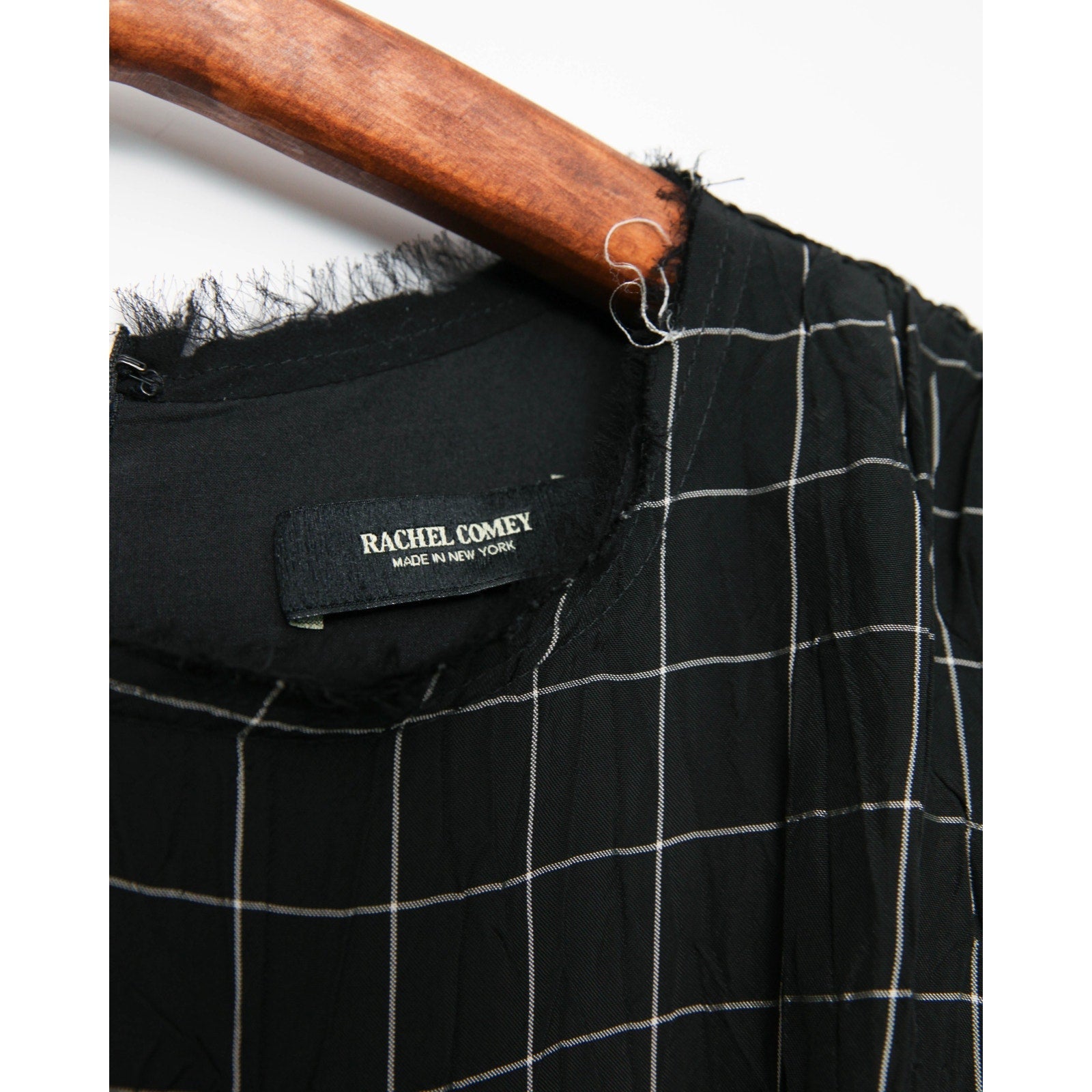 Rachel Comey Hilo Dress Black Size 10 – Crinkled Plaid Midi - Wind & Song