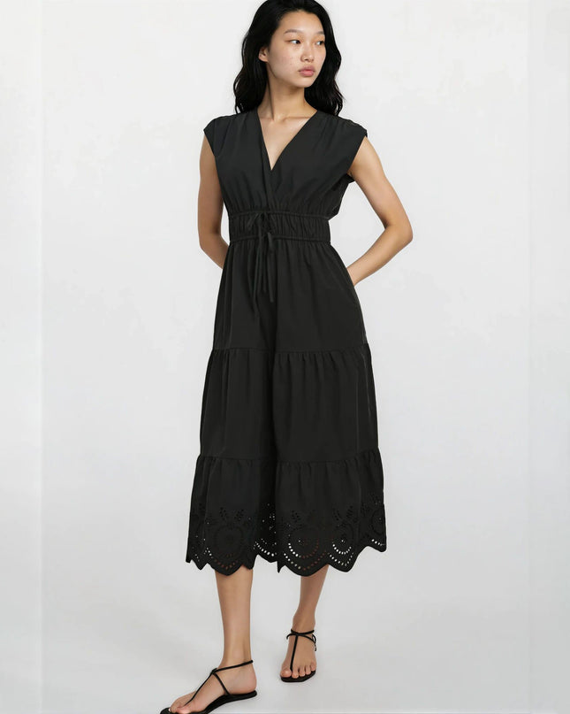 Rails Lucia Midi Dress in Black Pre - owned - Size XL - Wind & Song