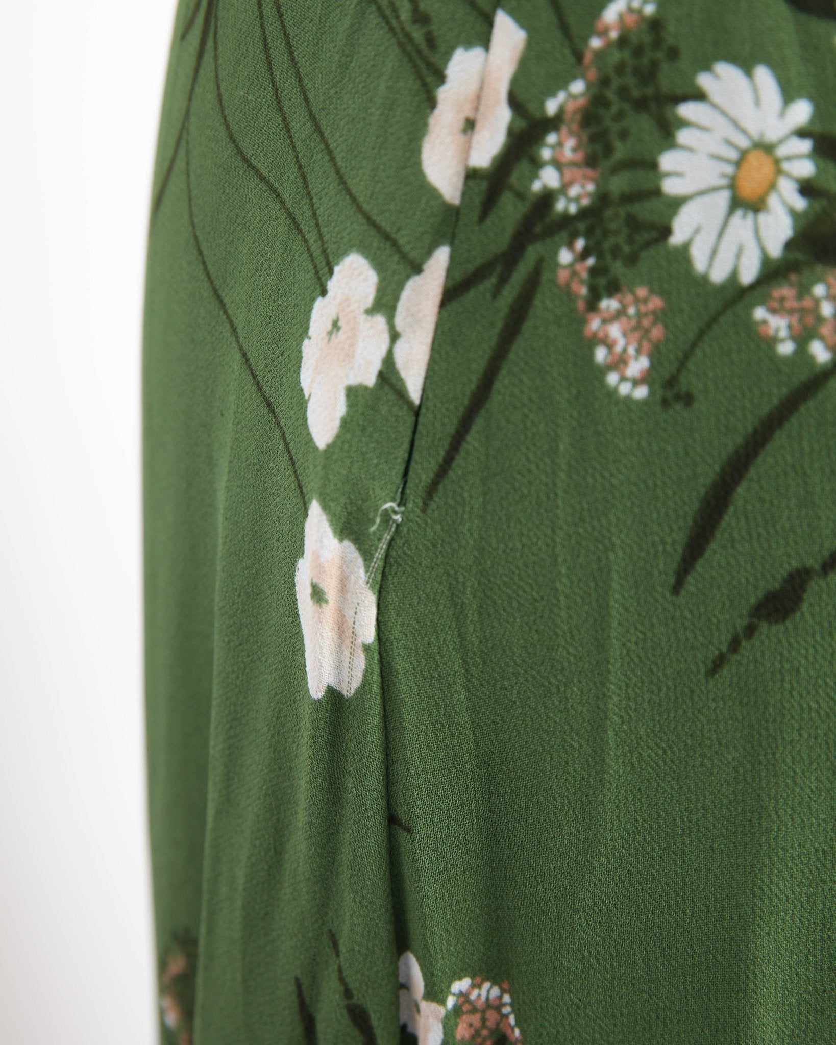 Reformation Evelyn Floral One Shoulder Dress Size 8 | Pre - Owned Green Chiffon - Wind & Song