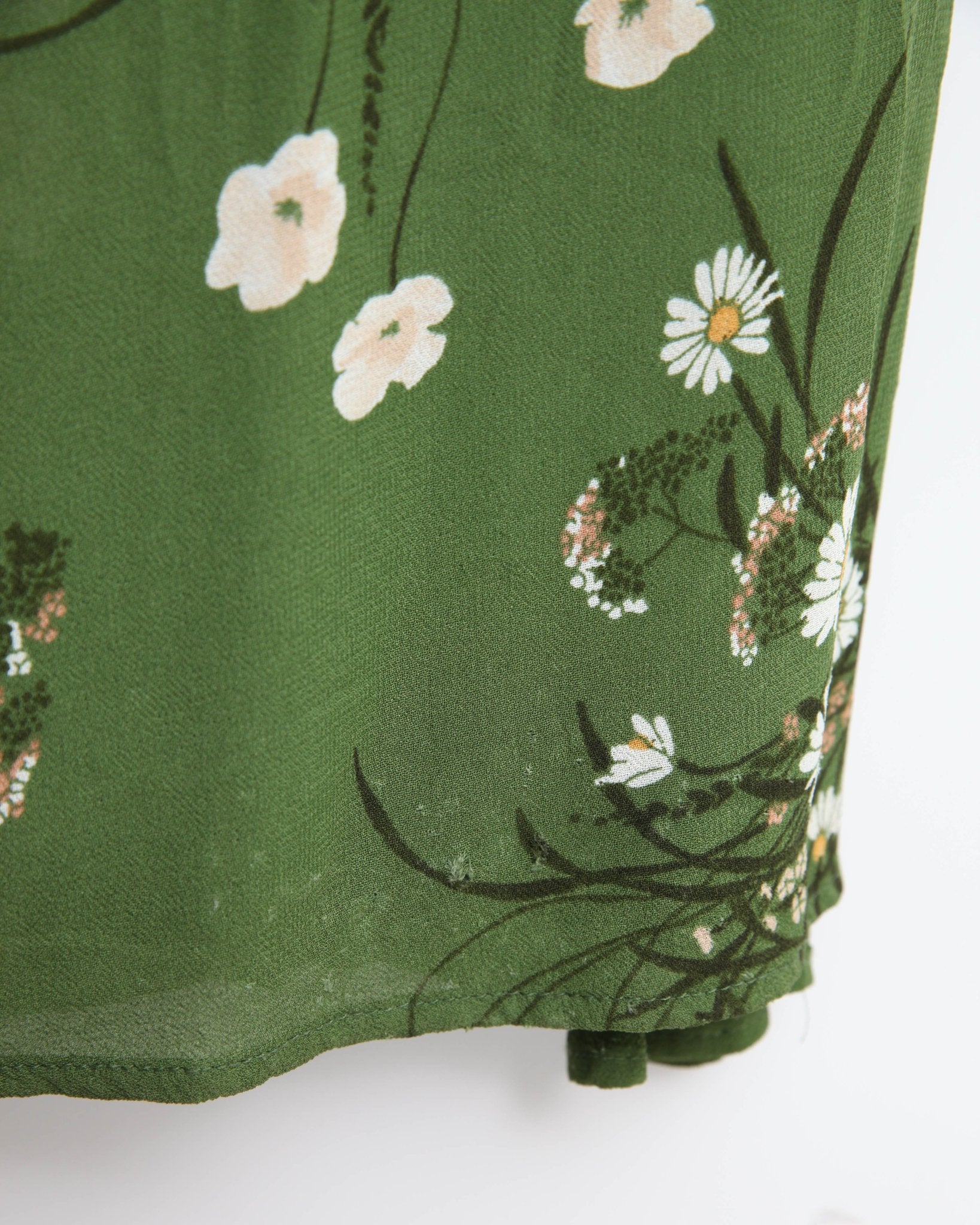 Reformation Evelyn Floral One Shoulder Dress Size 8 | Pre - Owned Green Chiffon - Wind & Song