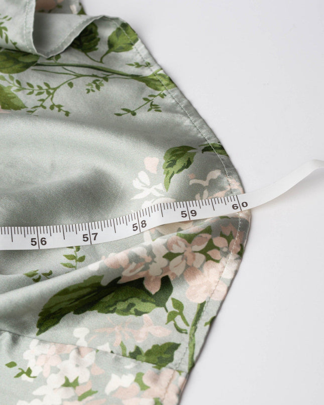 Reformation Frankie Silk Gown in Green Floral - Wind & Song