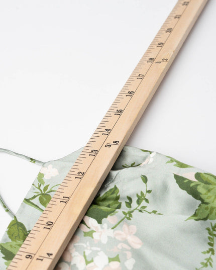 Reformation Frankie Silk Gown in Green Floral - Wind & Song