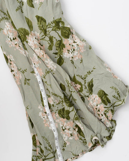 Reformation Green Floral Chiffon Reya Dress - Wind & Song