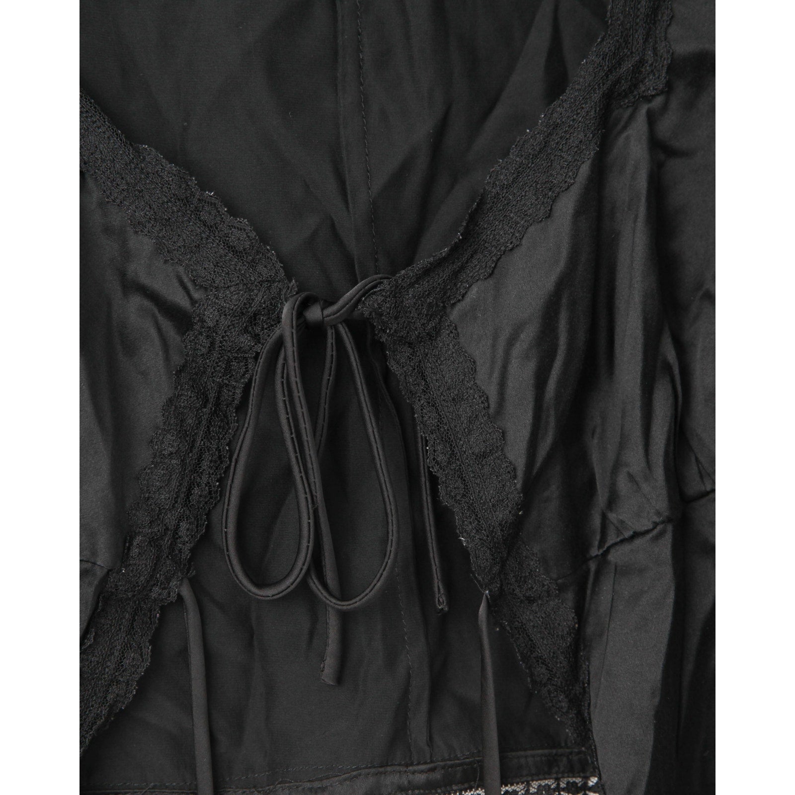 Reformation Lucinda Silk Tie - Front Top – Black - Wind & Song