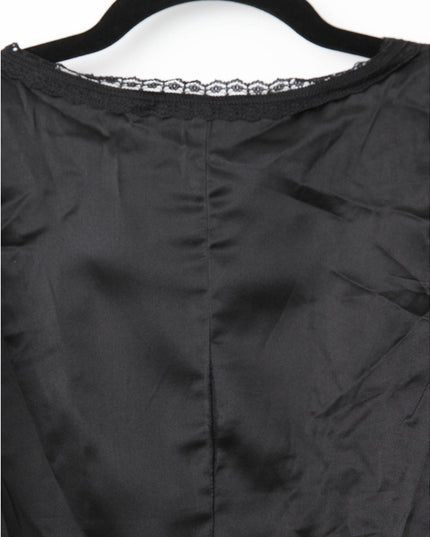 Reformation Lucinda Silk Tie - Front Top – Black - Wind & Song