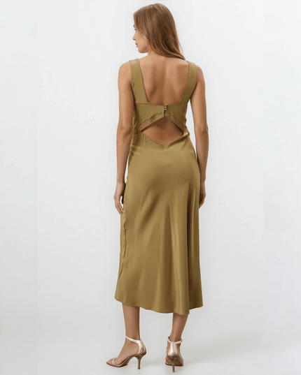 Reformation Provence Silk Dress Green Size M – Pre - Owned 100% Silk - Wind & Song