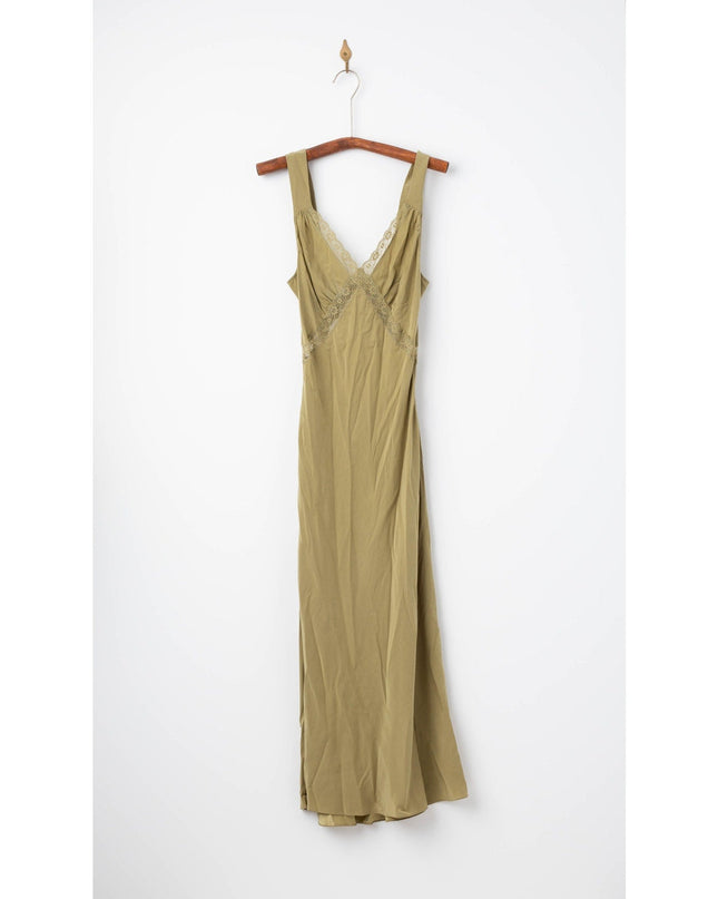 Reformation Provence Silk Dress Green Size M – Pre - Owned 100% Silk - Wind & Song