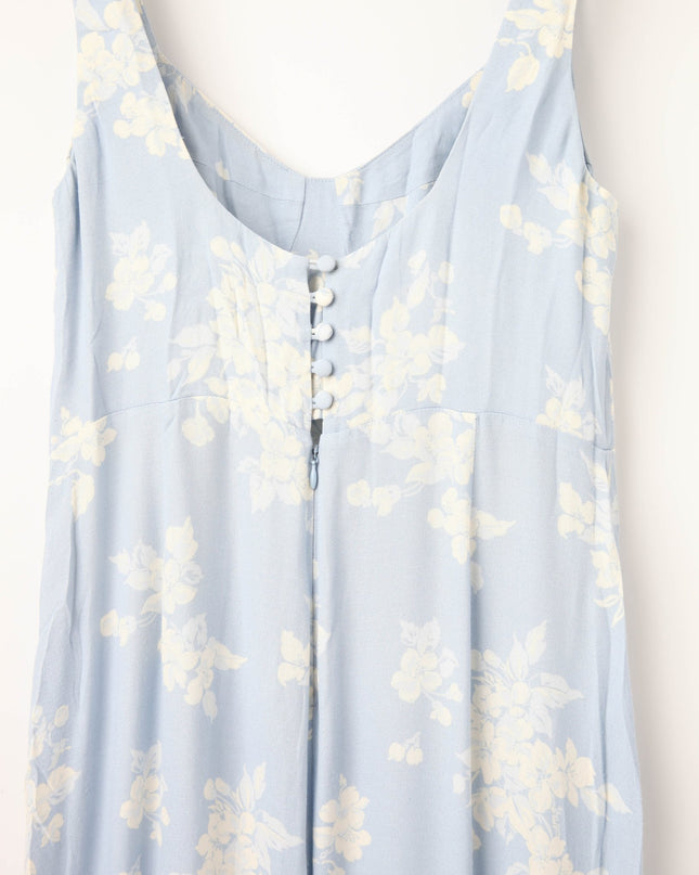 Reformation Reverie Dress in Blue Floral – Bustier Sheath Midi (Sizes 4 & 8) - Wind & Song