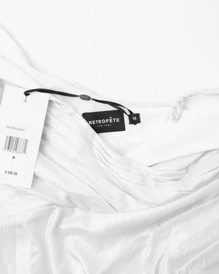 Retrofete Womens Yesi Metallic V - Neck Evening Dress in Silver - Wind & Song