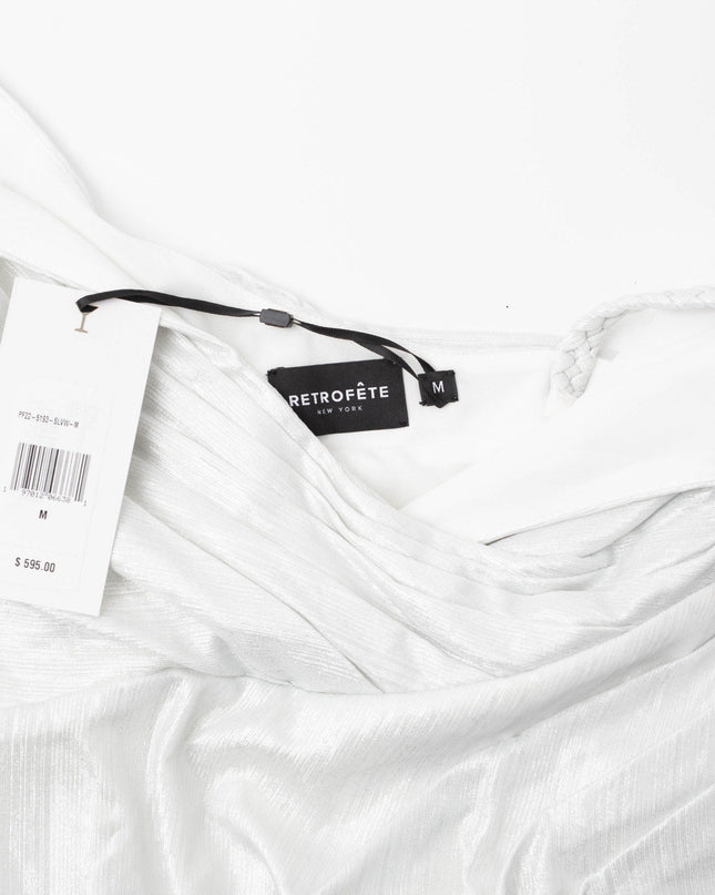 Retrofete Womens Yesi Metallic V - Neck Evening Dress in Silver - Wind & Song