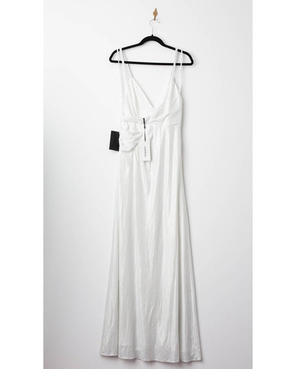 Retrofete Womens Yesi Metallic V - Neck Evening Dress in Silver - Wind & Song