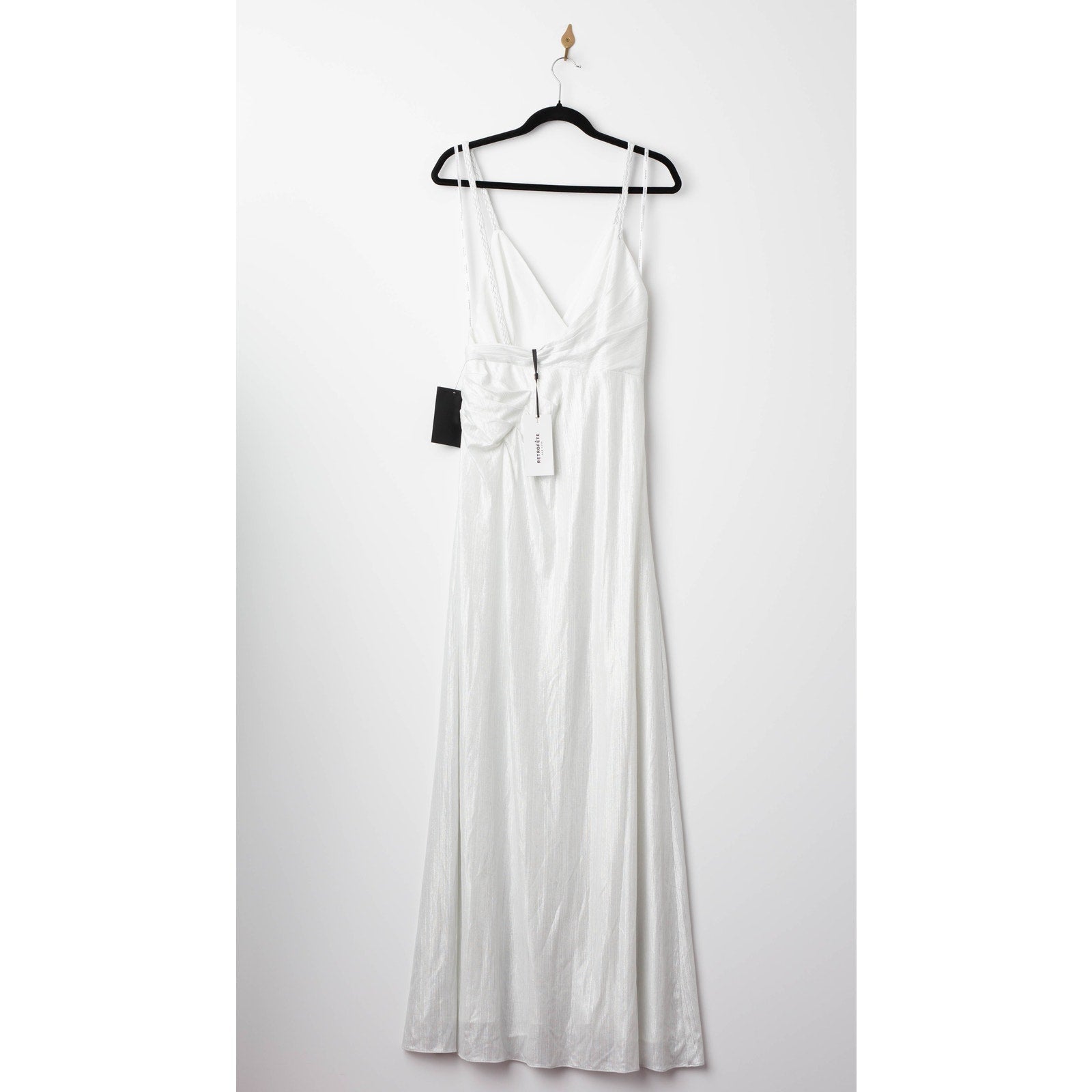 Retrofete Womens Yesi Metallic V - Neck Evening Dress in Silver - Wind & Song